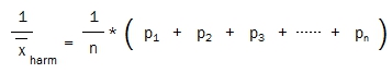 harmonic mean reciprocals of probabilities