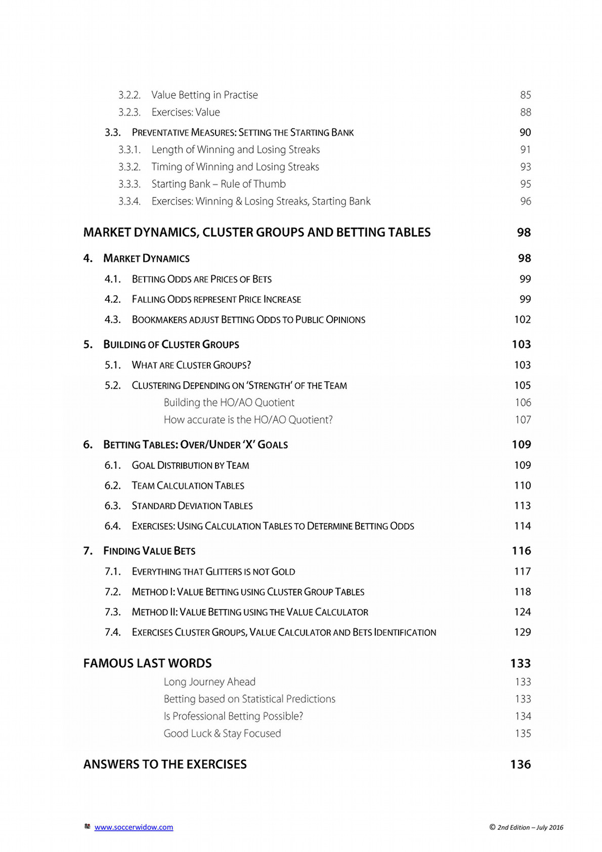 Betting Course Over Under - Table of Contents - page 3
