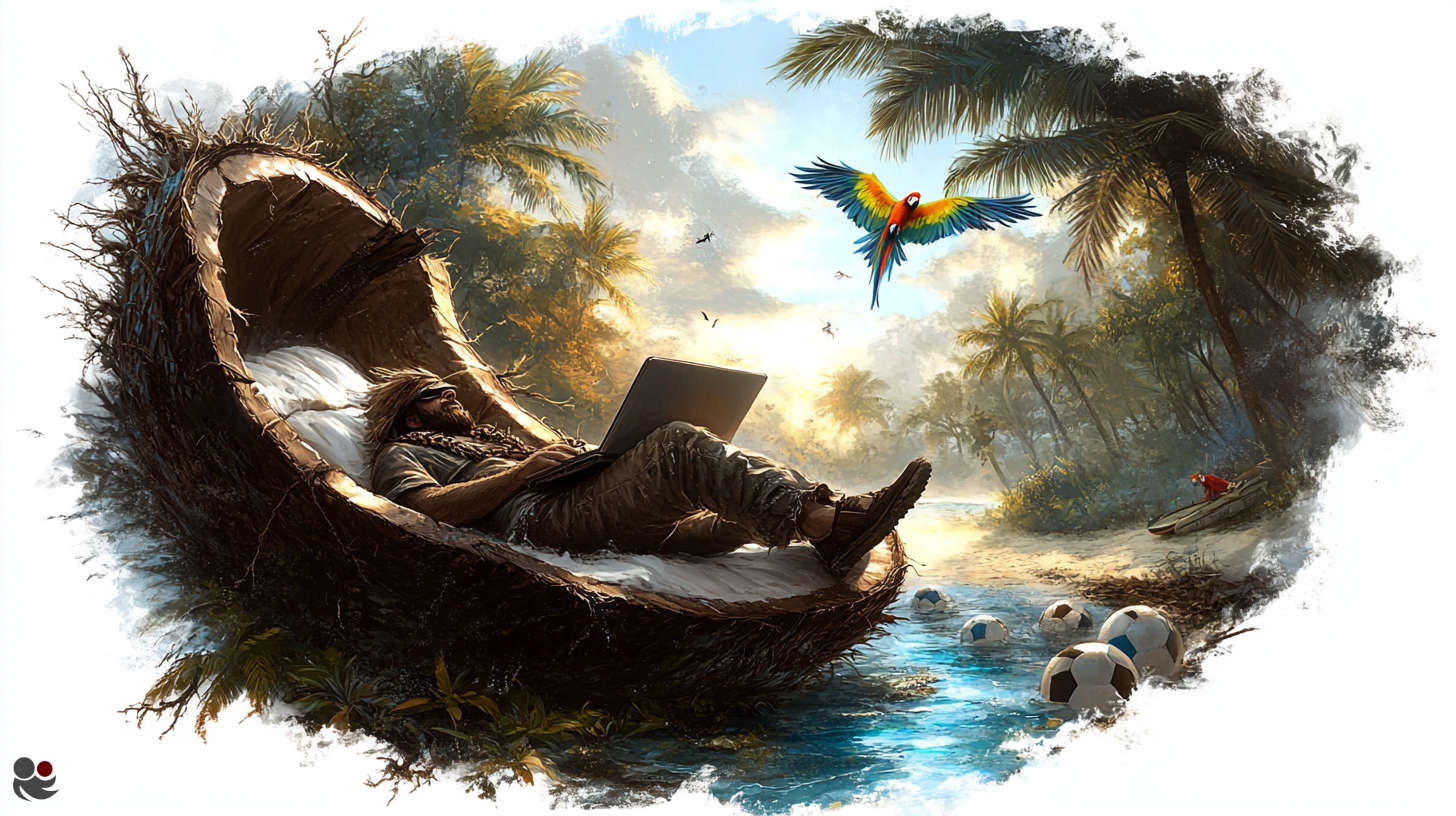 Arbitrage Paradise – Football Betting Conceptual Illustration