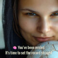 A confident woman in a black headscarf holding a worn football, looking directly at the viewer. Text overlay reads: You’ve been misled. It’s time to set the record straight.