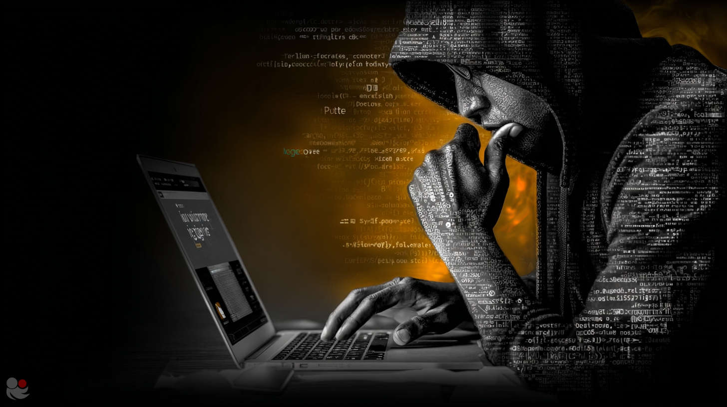A hooded figure analysing betting algorithms, representing bookmakers’ use of real-time data and machine learning to influence odds, making them non-neutral.